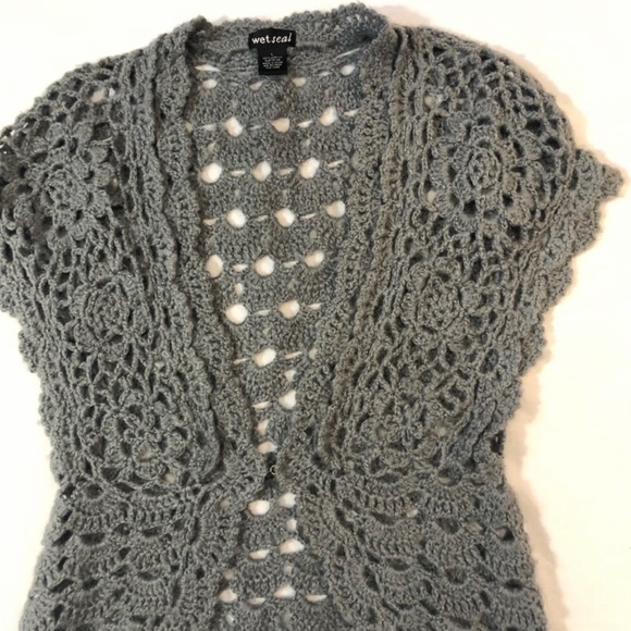 ✅4-20$ Open knit crochet junior large sweater top - Picture 2 of 7